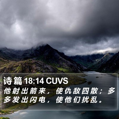 诗 篇 18:14 CUVS Bible Verse Image