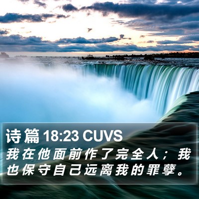 诗 篇 18:23 CUVS Bible Verse Image