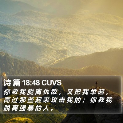 诗 篇 18:48 CUVS Bible Verse Image