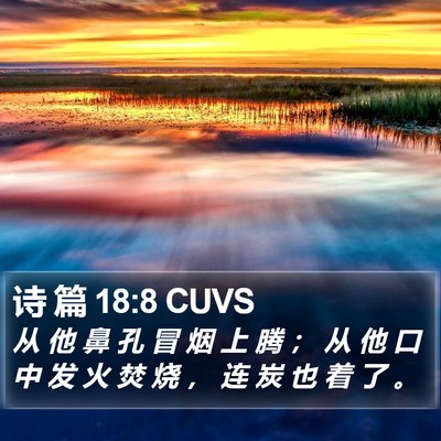 诗 篇 18:8 CUVS Bible Verse Image