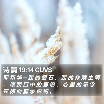诗 篇 19:14 CUVS Bible Verse Image