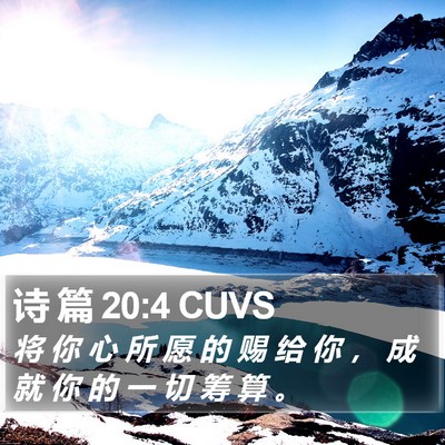 诗 篇 20:4 CUVS Bible Verse Image