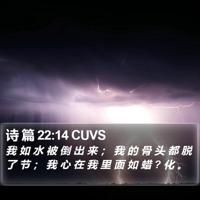 诗 篇 22:14 CUVS Bible Verse Image