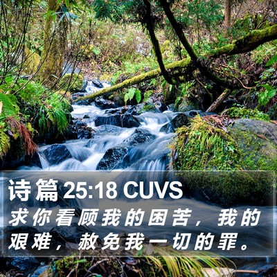 诗 篇 25:18 CUVS Bible Verse Image