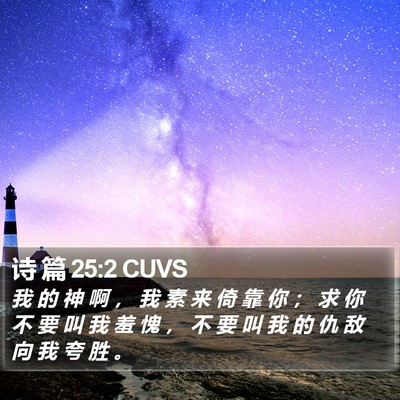 诗 篇 25:2 CUVS Bible Verse Image