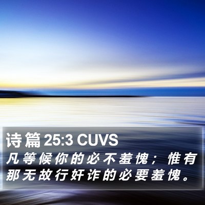诗 篇 25:3 CUVS Bible Verse Image