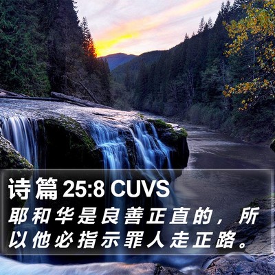 诗 篇 25:8 CUVS Bible Verse Image