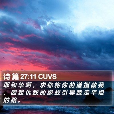 诗 篇 27:11 CUVS Bible Verse Image