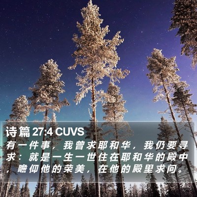诗 篇 27:4 CUVS Bible Verse Image