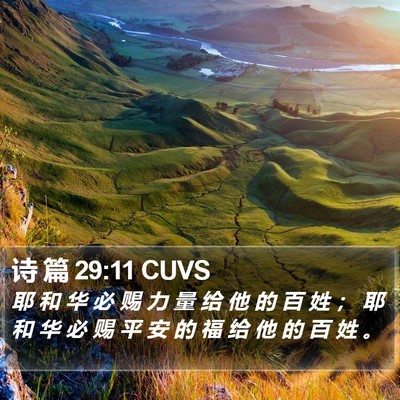 诗 篇 29:11 CUVS Bible Verse Image