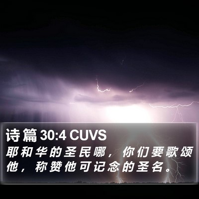 诗 篇 30:4 CUVS Bible Verse Image