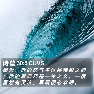 诗 篇 30:5 CUVS Bible Verse Image