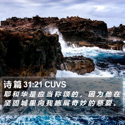 诗 篇 31:21 CUVS Bible Verse Image