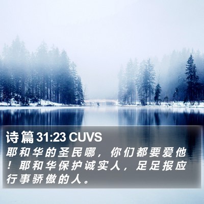 诗 篇 31:23 CUVS Bible Verse Image