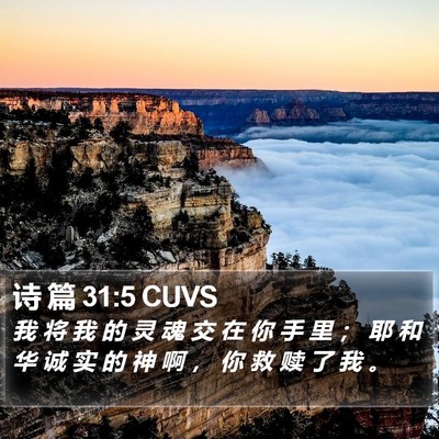 诗 篇 31:5 CUVS Bible Verse Image