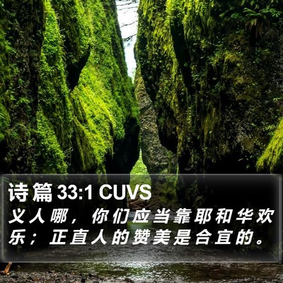 诗 篇 33:1 CUVS Bible Verse Image