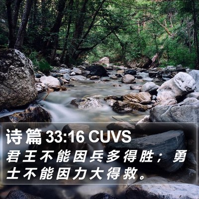 诗 篇 33:16 CUVS Bible Verse Image