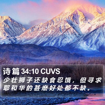诗 篇 34:10 CUVS Bible Verse Image