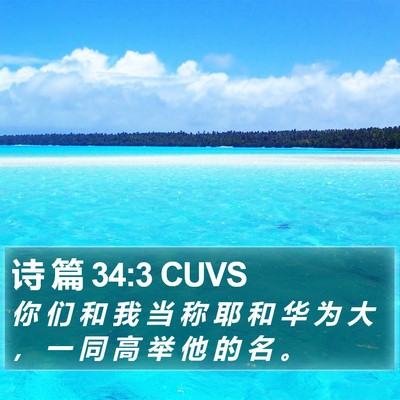 诗 篇 34:3 CUVS Bible Verse Image