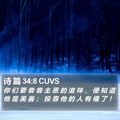 诗 篇 34:8 CUVS Bible Verse Image
