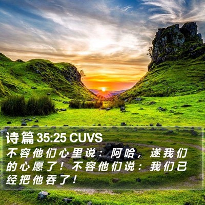 诗 篇 35:25 CUVS Bible Verse Image