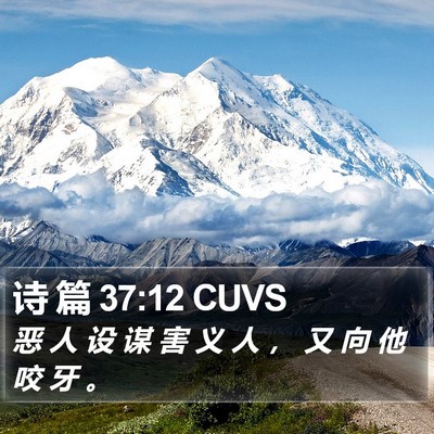 诗 篇 37:12 CUVS Bible Verse Image
