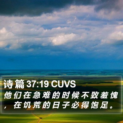 诗 篇 37:19 CUVS Bible Verse Image