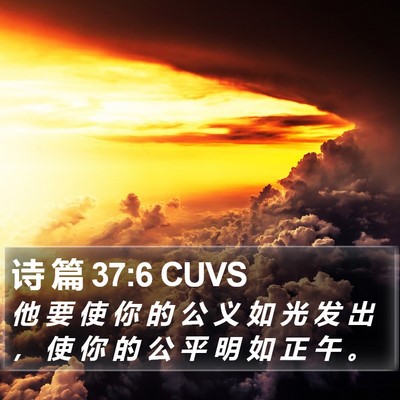 诗 篇 37:6 CUVS Bible Verse Image
