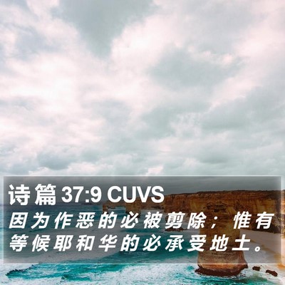 诗 篇 37:9 CUVS Bible Verse Image