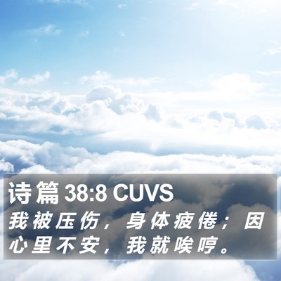 诗 篇 38:8 CUVS Bible Verse Image