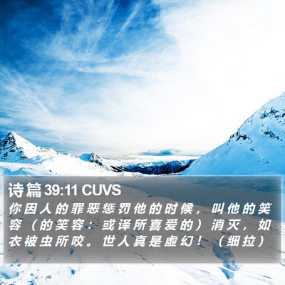 诗 篇 39:11 CUVS Bible Verse Image