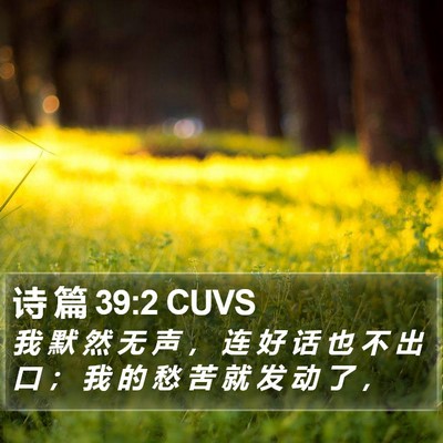 诗 篇 39:2 CUVS Bible Verse Image