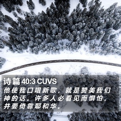 诗 篇 40:3 CUVS Bible Verse Image