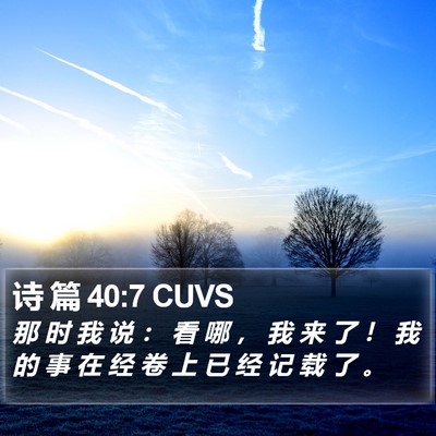 诗 篇 40:7 CUVS Bible Verse Image