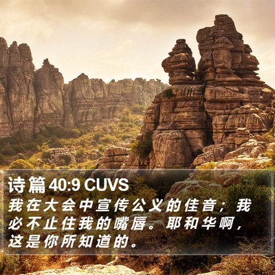 诗 篇 40:9 CUVS Bible Verse Image