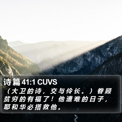诗 篇 41:1 CUVS Bible Verse Image