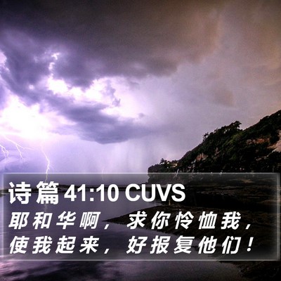 诗 篇 41:10 CUVS Bible Verse Image