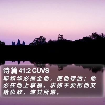 诗 篇 41:2 CUVS Bible Verse Image