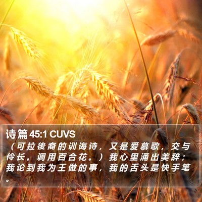 诗 篇 45:1 CUVS Bible Verse Image