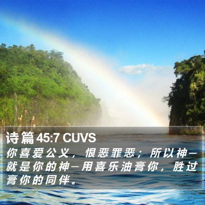 诗 篇 45:7 CUVS Bible Verse Image