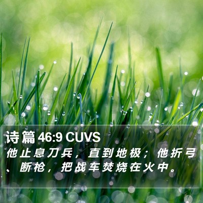 诗 篇 46:9 CUVS Bible Verse Image