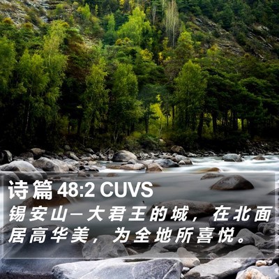 诗 篇 48:2 CUVS Bible Verse Image