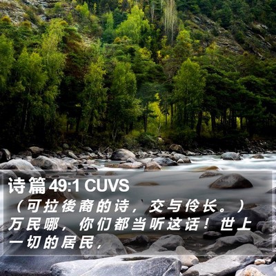 诗 篇 49:1 CUVS Bible Verse Image