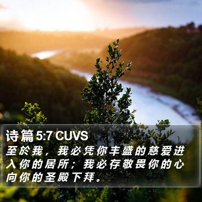 诗 篇 5:7 CUVS Bible Verse Image