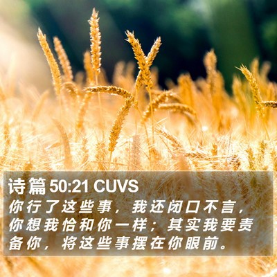 诗 篇 50:21 CUVS Bible Verse Image