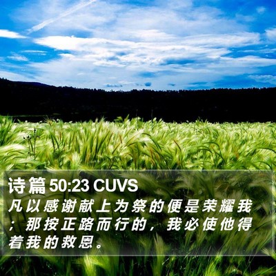 诗 篇 50:23 CUVS Bible Verse Image