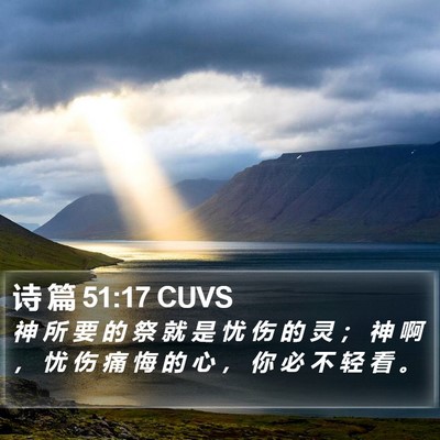 诗 篇 51:17 CUVS Bible Verse Image