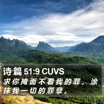 诗 篇 51:9 CUVS Bible Verse Image