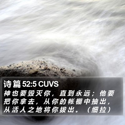 诗 篇 52:5 CUVS Bible Verse Image
