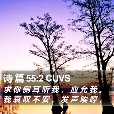诗 篇 55:2 CUVS Bible Verse Image